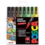 POSCA PC-3M Paint Marker Art Pens - 0.9-1.3mm – Earth Tones Set of 8 Pens in Gift Box