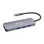 Verbatim USB-C Pro Multiport Hub 8-in-1, Multiport Adapter USB-C to HDMI, USB-A and USB-C PD, microSD & SD Card Reader, for Mac, MacBook Pro/Air, iPad Pro, Thinkpad, Windows Computer, Laptop and Co