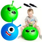 U&C Planet 2 Pack-18 Inch Space Hopper Kids Bouncy Hopper Ball with Pump, Anti-Slip Hopperball for Kids Ages 3-8, Outdoor Indoor Play Coordination Development Toy, Choice