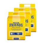 Friends Economy Adult Diapers Tape Style - 30 Count (Medium) with odour lock, Unisex, Leakproof, Wetness Indicator and Anti-Bacterial Absorbent Core - Waist Size 28.35-51.18 inch; 72-130 cm