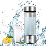 Portable Hydrogen Water Bottle, Rechargeable Hydrogen Water Ionizer Machine, Hydrogen Water Generator, Hydrogen Rich Glass Bottles, Hydrogen-rich Water Cup Generator for Home Travel (Silver)