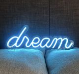 Dream Neon Signs For Bedroom Party Yard Porch Decor Custom Neon Light LED Light Sign Neon Art Wall Decoration (Blue)