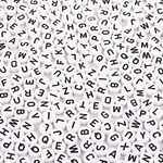 1000 Pcs Acrylic Letter Beads Alphabet Beads for DIY Necklace Bracelet Jewelry Making, Come with a Roll of Clear String (Round-White&Black)