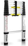 Yvan Telescoping Ladder, 8.5 FT One Button Retraction Aluminum Telescopic Extension Extendable Ladder,Slow Down Design Multi-Purpose Compact Ladder for Household Daily or Hobbies,250 Lb Capacity…