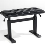 AKLOT Hydraulic Piano Bench, Keyboard Bench with Padded Cushion, Ajustable Duet Heavy Duty Piano Chair with 28" X 12.2" PU Leather, Piano Stool for Musicians