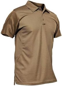 MAGCOMSEN Mens Polo Shirts Short Sleeve Golf Work Casual Quick Dry Breathable Summer Shirt Brown XXL