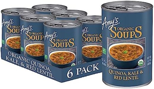 Amy's Soup, Vegan Quinoa, Kale and Red Lentil Soup, Gluten Free, Made With Organic Vegetables and Lentils, Canned Soup, 14.4 Oz (6 Pack)