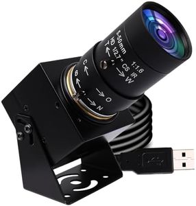 Svpro Cámara USB 1080P con objetivo zoom de 5-50 mm, enfoque manual, cámara web H.264 IMX323 de baja luz para ordenador Android Linux Windows MacOS cámara de vídeo industrial