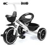 KRIDDO Kids Tricycles Age 24 Month to 5 Years, Toddler Kids Trike for 2.5 to 5 Year Old, Gift Toddler Tricycles for 2-4 Year Olds, Trikes for Toddlers, White