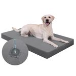 Favodormir Waterproof XL Dog Bed for Crate,Orthopedic Dog Mattress,Washable Removable PU Leather Cover,Foam Pet Bed Cushion,Travel Mat For Indoor&Outdoor,119x73x9cm,Grey