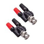 Alnicov 2PCS BNC Male Plug to 2x4mm Dual Banana Jack Socket Binding Post Audio Adapter Connector