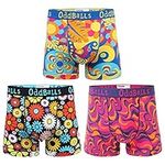 OddBalls | Men's Boxers Shorts Multipack | Men's Underwear | Loungewear | Hipster Boxer Briefs | Cotton Boxers | Elastic Waistband | Bohemian Bundle | 3 Pack | Small