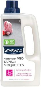 STARWAX - Nettoyant Méthode "Pro" pour Tapis et Moquettes - Ravive les Couleurs - Combat les Risques Dus aux Acariens - Laisse une Agréable Odeur de Frais - Fabriqué en France - 1L - 30 m²