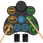 Electric Drum Set, Roll-Up 9 Pads Electronic Drum with Speaker & Rechargeable Battery. Best Drummer Gifts for Kids or Adult Beginners