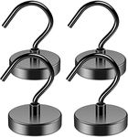 4 Pack Black Magnetic Hooks, 100 lb