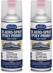Eastwood 2K Epoxy Gray Primer | AeroSpray Catalyzed Technology | Durable Direct to Metal Automotive | Performance on Car Body Filler | 10-16 Sq Ft Coverage | 12 oz | 2 Pack
