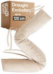 Draught Excluder for Windows - Draft Excluder Cushion 120cm/47in - Extra Long and Heavy - Removable & Washable - Simple Installation - No Glue or Drilling -Beige