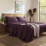 Sweet Sheets® Dark Purple Queen Bed Sheets | Soft Cooling Queen Sheet Set | Deep Pocket, Wrinkle & Fade Resistant Queen Bed Sheets | Queen Fitted Sheet, Flat & Pillowcases