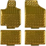 August Auto All Weather Aluminum Universal Fit Car Floor Mats Fit for Sedan, SUVS, Truck and Vans Set of 4 (Gold)