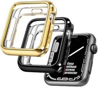 top4cus 2 Pack 45mm Cover Environmental Soft Flexible TPU Anti-Scratch Lightweight Protective Iwatch Case Compatible with Apple Watch Series 10/9/8/7/6/SE/5/4/3/2/1 (45mm,Gold+Black)