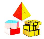 D ETERNAL Cube Combo Set Of 2X2 Cube Pyraminx Triangle And Mirror Puzzle Fantasy Cubes Combo For 14 Years And Up,Multicolor, Kids and Professionals