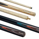 POWERGLIDE One 2-Piece Snooker Cue Stick | Calibre | Ash Wood Shaft and Butt with Decal Design | Brass Joint | Full Size 57" | 10 mm Tip