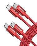 Anker USB C to USB C Cable, Type-C 60W Fast Charging Cable (6FT, 2Pack) for iPhone 17/16 Series, iPad mini 6 and More (Red)