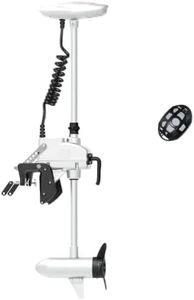 AQUOS Haswing CaymanT 12V 55LB 26in. Shaft Transom Electric Trolling Motor – Includes Wireless Remote for Fishing Boats in Saltwater & Freshwater