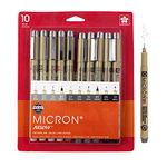 Sakura Pigma Micron Fineliner Pens - Archival Black and Gray Ink Pens - Pens for Writing, Drawing, or Journaling - Assorted Point Sizes - 10 Pack