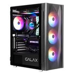 GALAX PC Case Revolution-06 (REV-06) Black Gaming Cabinet | Supports ATX, M-ATX, ITX | 4 RGB Cooling Fans | Hinged Magnetic Tempered Glass Door | Mesh Panel | Minimalist Design | Spacious Interior