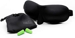 Dream Essentials® Sweet Dreams Contoured Sleep Mask with Earplugs and Travel Pouch (Black)