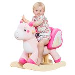 labebe - Baby Rocking Horse, Pink Ride Unicorn, Kid Ride on Toy for 1-3 Year Old, Infant (Boy&Girl) Plush Animal Rocker, Toddler Child Stuffed Ride Toy for Outdoor&Indoor, Nursery Child Birthday Gift