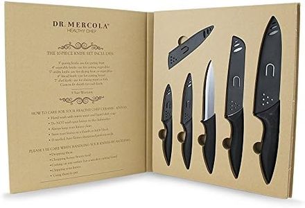 Dr. Mercola Black Ceramic Knife Set, 5 Piece set with Sheath