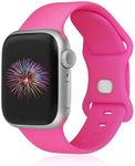 GINNARY Sport Bands Compatible with Apple Watch Band 38mm/40mm/41mm/42mm/44mm/45mm/49mm Women Men,Soft Silicone Strap Compatible with iWatch Ultra2/Ultra Series9/8/7/6/5/4/3/2/1/SE Hot Pink