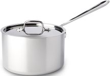 All-Clad 4204 Stainless Steel Tri-Ply Dishwasher Safe Sauce Pan with Lid/Cookware, 4-Quart, Silver -