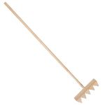 Outdoor Zen Garden rake - Japanese Sand Garden rake Tool- 48" Long 5 Tine Solid Oak Zen rake - Large rake for Rock Sand Garden - DIY Stress Relief Gifts for Adult