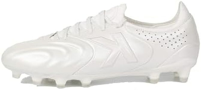 KELME Kangaroo Leather Soccer Cleats - FG Pro K-Leather Soccer Shoes - Outdoor Indoor Football Boots Mens Adult Sizes (White, 9.5)