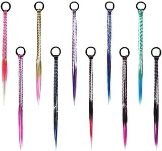 Aomig Mechas Pelo Niña Colores, 10pcs Trenzas de Colores para el Pelo Niña, Trenzas Postizas Color Reutilizable, Extensiones de Clip para Niñas Festivales DIY Decoración Cosplay Fiestas Carnaval