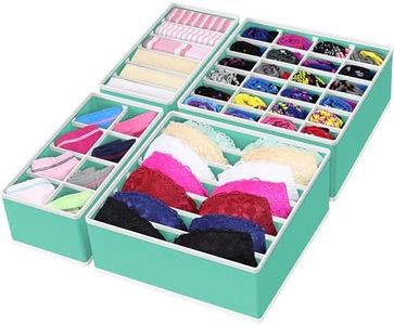 SimpleHouseware Closet Underwear Organizer Drawer Divider, 4 Set, Turquoise