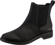 TOMS Women's Charlie Chelsea Boot, Black Leather, 6.5