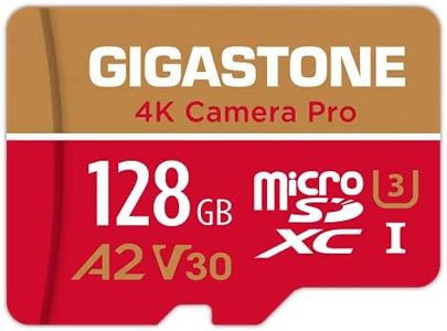 Gigastone 128GB Micro SD Card, 4K Camera Pro, 4K Video Recording for GoPro, Action Camera, DJI, Drone, R/W up to 100/50 MB/s MicroSDXC Memory Card UHS-I U3 A2 V30 C10