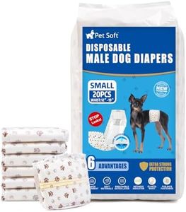 Pet Soft Lot de 20 couches jetables super absorbantes avec indicateur d'humidité pour chien mâle (S-20)