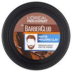 L'Oreal Paris Men Expert Matt Clay Barber Club, Matte Molding Clay Hair Styling, 75 ml