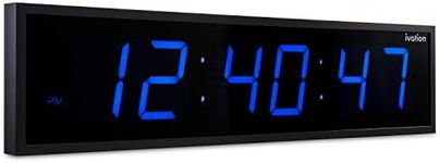 DBTech Huge Large Big Oversized Digital LED Clock, Blue - 36"