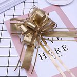 Ebingoo 20pcs Golden Pull Bows Pull Bows for Gift Wrapping,Present Bows Pull Bow for Gift Wrapping, Valentine's Day Present Decoration Gift Wrapping Butterfly Knot for Christmas Wedding Party