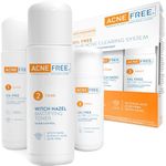 Acne Free 3 Step 24 Hour Acne Treatment Kit - Clearing System W Oil Free Acne Cleanser, Witch Hazel Toner, & Oil Free Acne Lotion - Acne Solution W/ Benzoyl Peroxide for Teens and Adults - Original