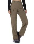 Cycorld Women's-Hiking-Pants-Convertible Quick-Dry-Stretch-Lightweight Zip-Off Outdoor Pants with 5 Deep Pockets, Brown, Medium