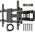 BONTEC TV Wall Bracket for 32-85 inch LED LCD, Swivel Tilt TV Wall Mount Full Motion, Heavy Duty Strong Solid Dual Arms up to 60KG, Max VESA 600x400mm, with HDMI Cable