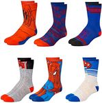 Marvel Spiderman Socks for Boys & Men, 6-Pack Socks for Men & Boys Socks, Men's Athletic Socks, Athletic Socks for Boys,, Assorted a, Medium