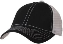Low Profile Structured Trucker Cap-Black White OSFM